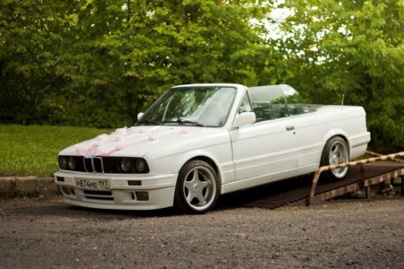 BMW E30 Кабрио белый на свадьбу