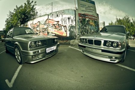 BMW E34 540i и BMW E30 Mtech2