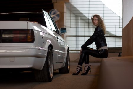 BMW E30 Convertible Mtechnik and girl