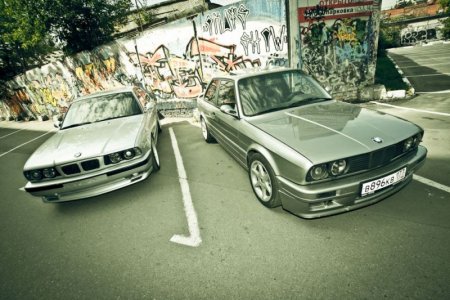 BMW E34 540i и BMW E30 Mtech2